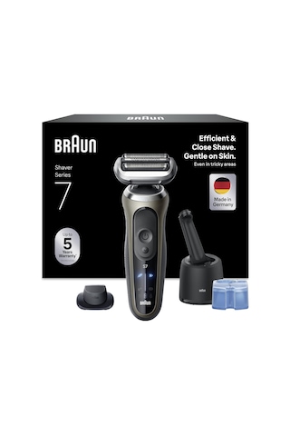 Braun Series 7 Erkekler İçin Elektrikli Tıraş Makinesi, 60 Dk. Pil Ömrü, 4'ü 1 Arada Smartcare Temizleme İstasyonu, +1 Aparat, Kablosuz Islak Ve Kuru Tıraş Makinesi, Su Geçirmez, 72-c7200cc, Altın