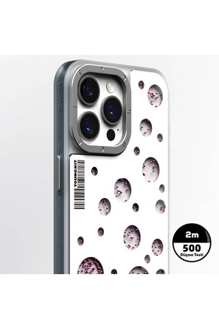 Apple Uyumlu iPhone 14 Pro Max Kılıf Magsafe Şarj Özellikli Youngkit Quicksand Beads Serisi Kapak Beyaz