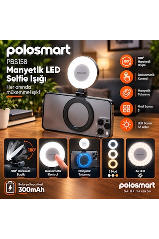 Polosmart Pbs158 Şarjlı Dokunmatik Magsafe Selfie Işığı