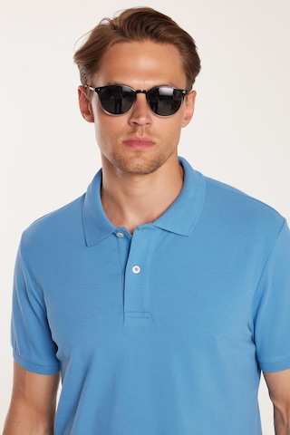 Tudors Erkek Slim Fit Dar Kesim %100 Pamuk Mavi Polo Yaka Tişört-32792 Mavi