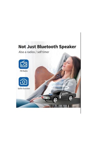 Kablosuz Hoparlör Bluetooth 1968 Retro Ride Araba Hoparlör Ve Fm Radyo Usb Sd Aux Girişli Ws-1968 Kırmızı