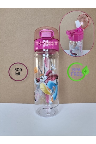 Pipetli Suluk Matara - Kilit Kapaklı Looney Tunes Lisanslı Temalı - 500 Ml