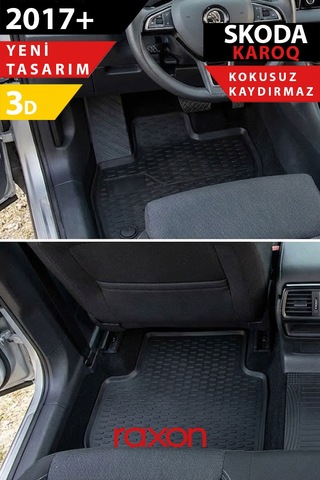 Skoda Karoq 2017+ 3d Havuzlu Paspas Tam Uyumlu Su Geçirmez, Kaymaz