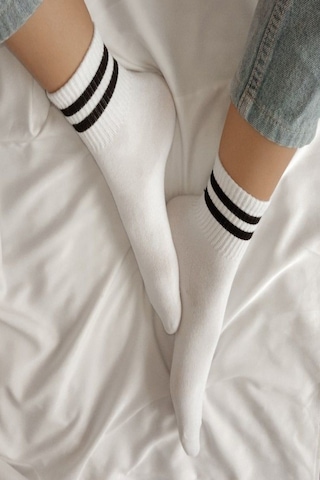 Ozzy Socks 6 Çift Çizgili Kolej Çorabı Sarı Gri Beyaz Pamuklu Tenis Çorabı Seti Çok Renkli