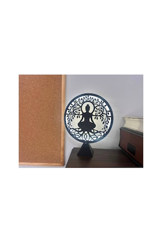 Buddha Meditasyon Temalı Led Masa Lambası Dekoratif Zen Tasarım Sade Beyaz Işık 12v Adaptörlü Renkli