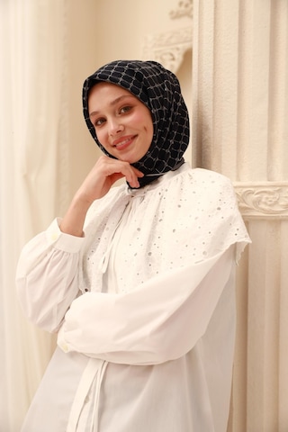 Silk Home Olinda Eşarp 48004-73 Lacivert, Beyaz