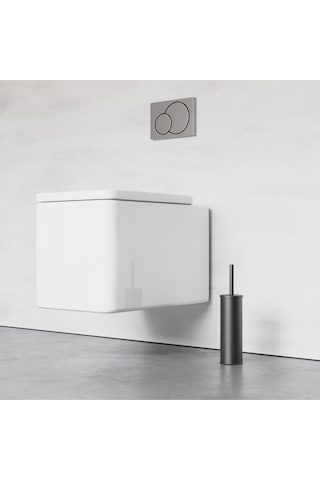 Zift Unique Paslanmaz Çelik Mat Siyah Wc Fırçası, 304 Kalite Tuvalet Fırçası, Yıkanabilir Ömür Boyu Kullan Siyah