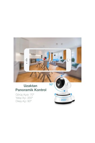 Ally V380 1080p Hd Gece Görüşlü Hareket Sensörlü Wıfı Güvenlik Kamerası- 5775 Renkli