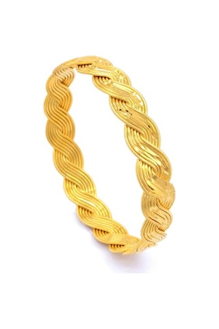 Ferizz Altın Kaplama Örgü Burma Kadın Bilezik Blz-1195 Altın