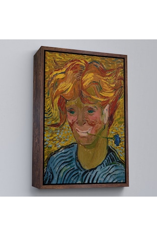 Çerçeveli Vincent Van Gogh - Mavi Kantaronlu Delikanlı Tablo - Young St. John's Wort-7477