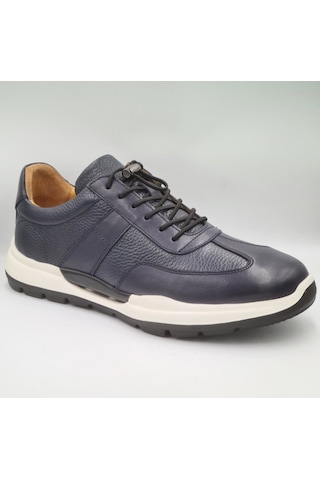 Libero 5223 Lacivert Hakiki Deri Erkek Günlük Sneaker Ayakkabı Lacivert