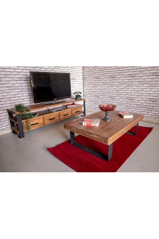 Deryawood Masif Ahşap Orta Sehpa (330839034)