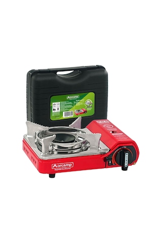 Tekli Mini Portatif Kamp Ocağı Plastik Çantalı Kırmızı Ck-506 Kırmızı