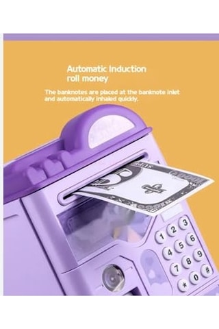 Kuromi Elektronik Atm Kumbara, Şifreli Ve Parmak İzi Korumalı, Müzikli, Mor Genel