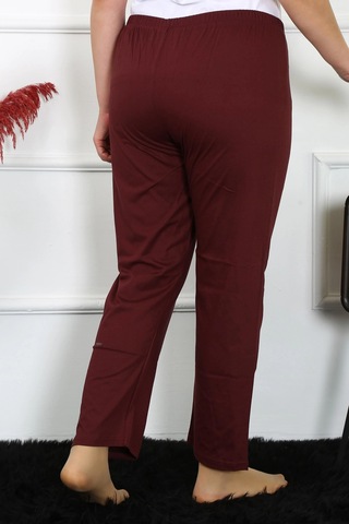 Mtm My The Mall Kadın Pamuklu Büyük Beden Alt Pijama Bordo