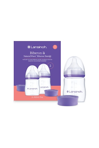 Lansinoh® 2 X 160 ML Biberon ve NaturalWave® Biberon Emziği  (1 Ay+)