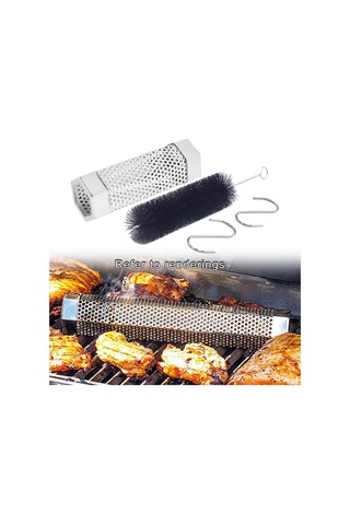 Homyl Örgü Barbekü Barbekü Sigara Içen 6in-fırça-ve-kanca Gümüş