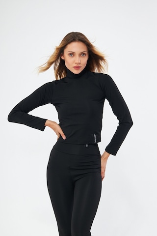 Lesa Wear Soft Touch Balıkçı Yaka Bluz Siyah Siyah