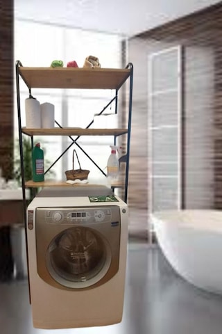 Met35 3 Raflı Metal Banyo Düzenleyici Metal Banyo Rafı Çamaşır Ma Ceviz
