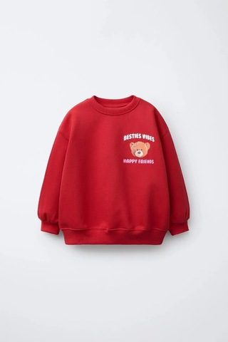 Poala Kids Bear Sweatshirt Kırmızı
