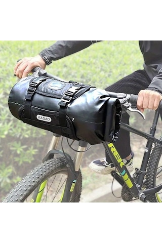 Willowhaven 3-7l Bisiklet Gidon Çantası - Siyah Dayanıklı Pvc Depolama Kesesi Ayarlanabilir Kayışlar Haki