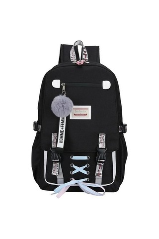 Dancemonkey Lebıhmurah Wbp11 Kadın Kız Okul Sırt Çantası, Siyah/nasır/narancı/pembe/kahverengi, 30x14x47 Cm, Seyahat Şarjlı Siyah