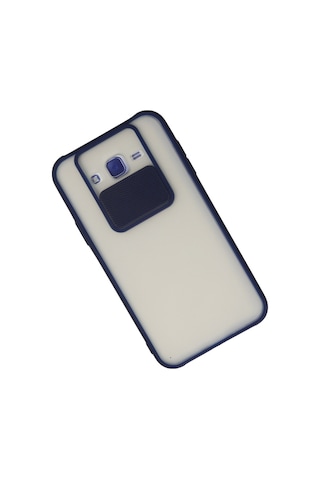Galaxy J7 Kılıf Palm Buzlu Kamera Sürgülü Silikon - Lacivert