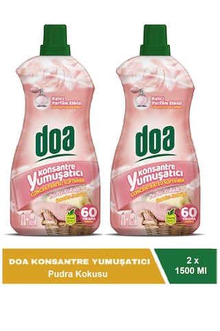 Doa Konsantre Çamaşır Yumuşatıcı Pudra Kokulu 60 Yıkama 1500 Ml X 2 Adet 2'li Set