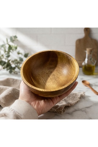 Qerhome 4'lü Akasya Terra Bowl Kase 14 Cm Kahverengi