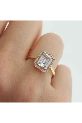 Altınbeyı Baget Taşlı Altın Yüzük 14 Ayar 2.30 Gram Abyyzk0142