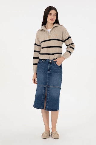 U.s. Polo Assn. Kadın Mavi Etek Jean 50291114-dn0022 Çok Renkli