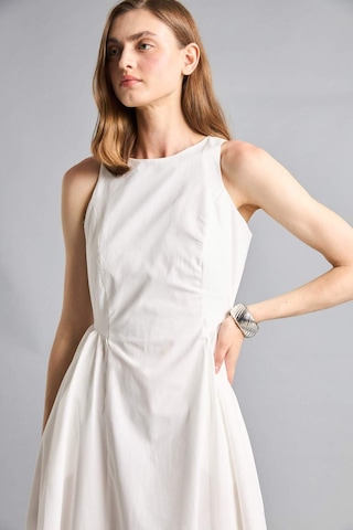Defacto Fıtted Halter Yaka Poplin Kolsuz Midi Elbise H4575ax26smwt32 Beyaz-wt32
