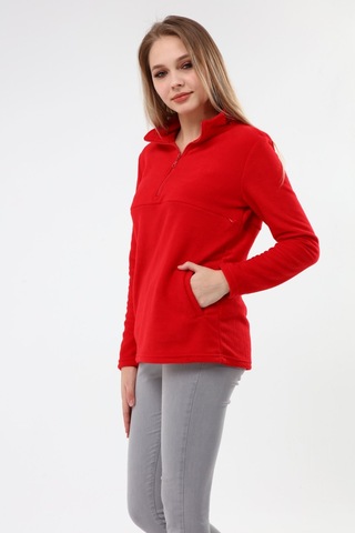Luvmabelly Myra4553 Fermuarlı Emzirme Polar -Kırmızı