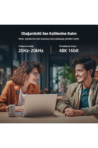 Boya Omic-u Wireless İkili Yaka Mikrofonu Type-c Siyah