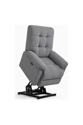 Smarto Relax Porto Liftli Çift Motorlu Elektrikli Ayağa Kalkma Destekli Polyester Hasta Ve Baba Tv Koltuğu Gri