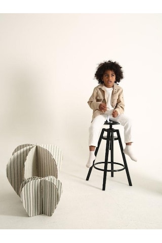 Nanica Kids Erkek Çocuk Müslin Kumaş Beli Lastikli Pantolon-15717 Krem