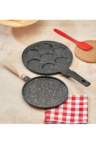 Polochef Granit Gözleme Ve Pankek Tavası Set Siyah