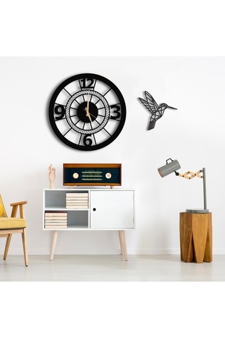 50X50 Dekoratif Duvar Saati + Tablo 35 Cm Hediye (492537534)