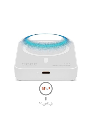 Powerway 5.000mah Pd15w Magsafe Kablosuz Wireless Taşınabilir Şarj Cihazı Beyaz Powerbank Txm5