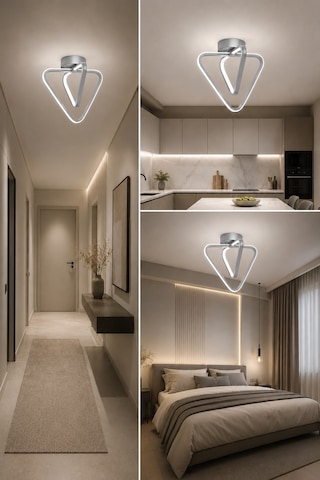 AvizeGO Urban Led Plafonyer Avize Beyaz Işık Gri