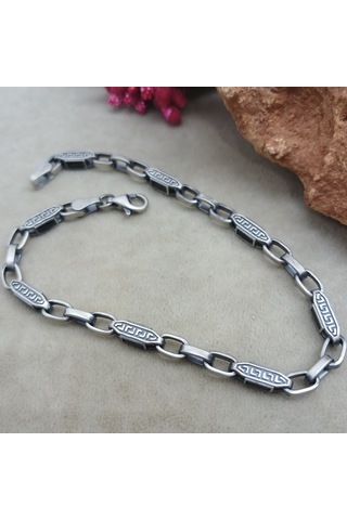 Bir Gümüş Aşkı 925 Ayar Gümüş Grek Desen Bileklik