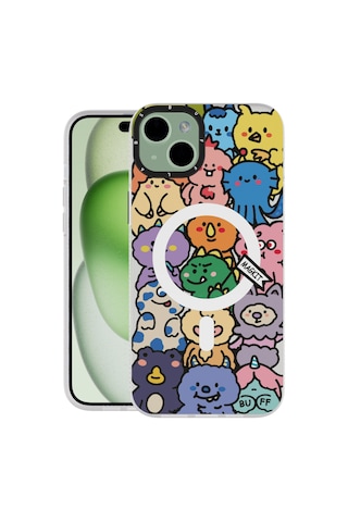 BuffiPhone Uyumlu 15 Magkit Desenli Kılıf