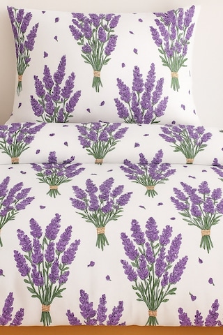 Çift Kişilik Desenli Nevresim + 2 Adet Kapaklı Yastık Kılıfı MÜRDÜM