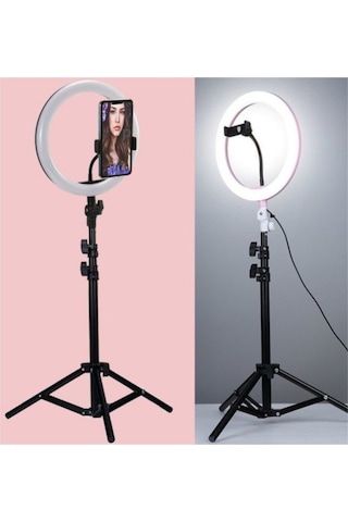 Kuaför Makyaj Youtuber Sutidio Resim Çekimleri Ring Light Sürekli 10 Inç Işık 2mt