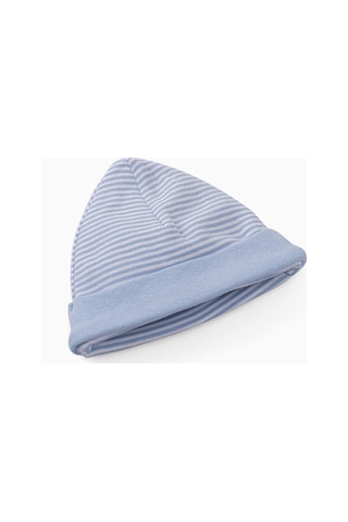 Yenidoğan Şapka Mavi Çizgili Mavi