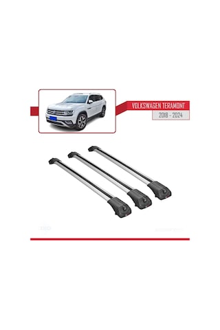Volkswagen Teramont 2018 Ve Sonrası İle Uyumlu Ace-1 Ara Atkı Tavan Barı Gri 3 Adet Bar
