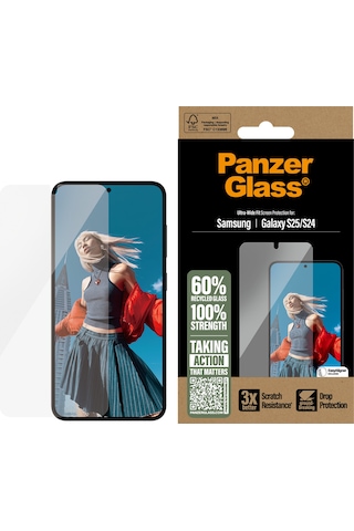 Panzerglass Samsung Galaxy Uyumlu S25 S24 Ultra-wide Fit Tam Koruma Çerçeve Aparatlı Ekran Koruyucu