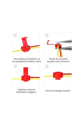 Hızlı Kablo Ekleme Parçası 20 Adet Kırmızı (0.5-1 mm Kablo İçin)