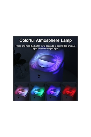 3 Litre Oda Hava Nemlendirici Çift Nozul Humidifier Rgb Led Işıklı Buhar Makinesi