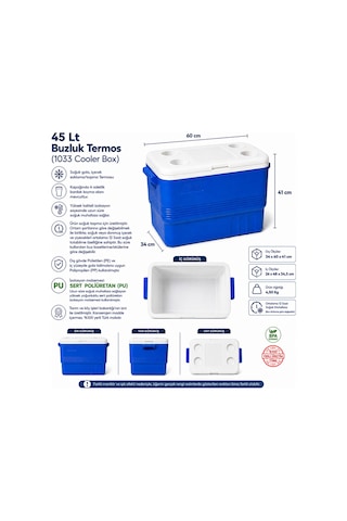 45 Lt Buzluk Termos 1033 Cooler Box -7 Mavi